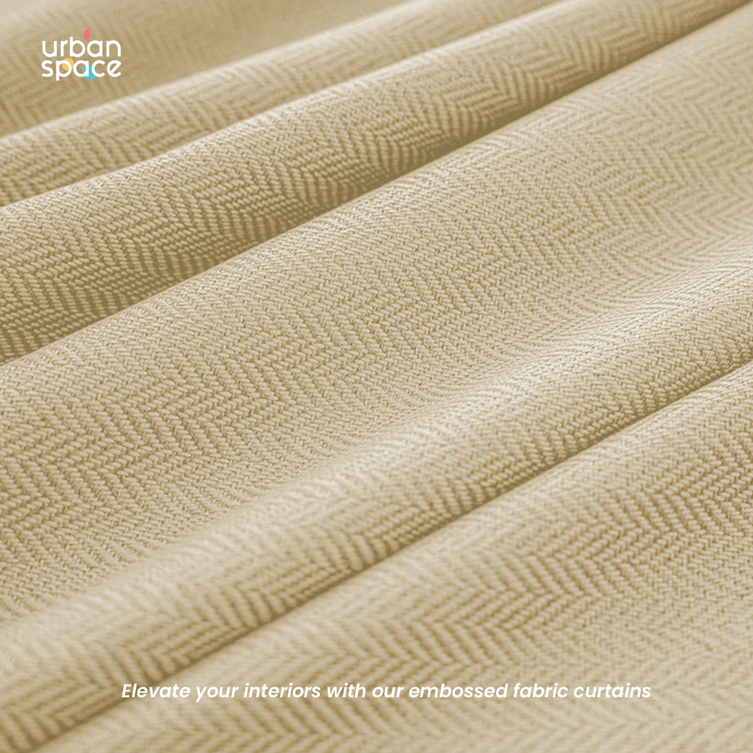 100% Blackout Curtains, 3D embossed door & window curtains, Pack of 2 - Drift Beige