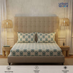 Fitted King Size Cotton Bedsheet - Florabell Blue