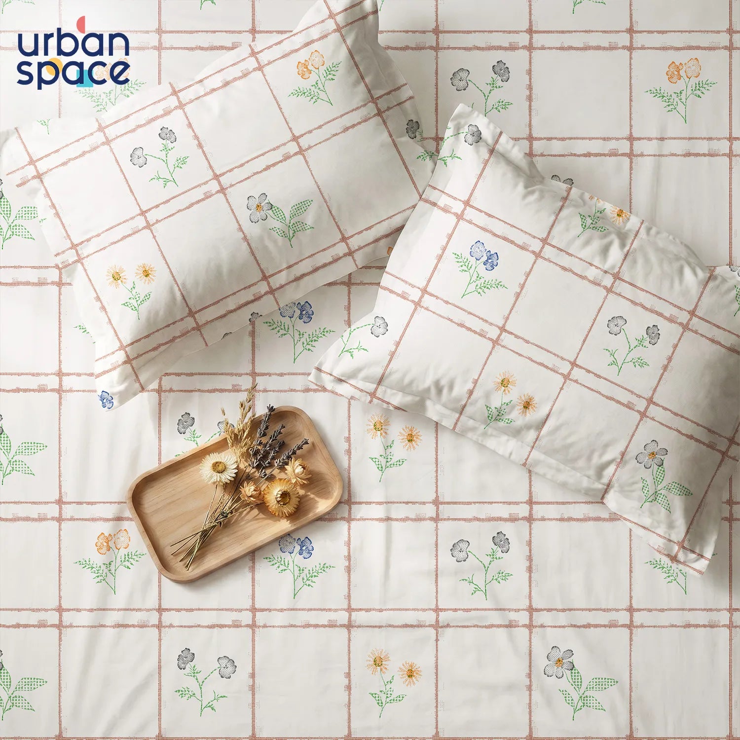 Serene 200 TC 100% Cotton Bedsheet with Pillow Covers - Petal & Pane Buttercream