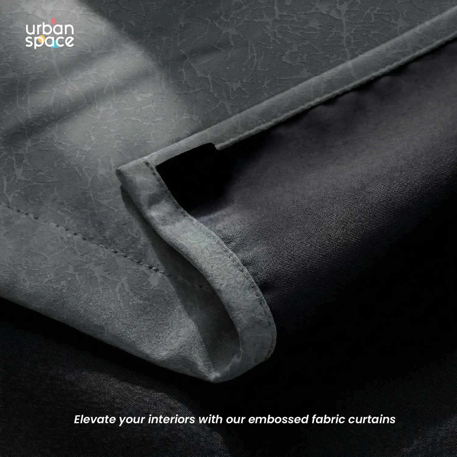 100% Blackout Curtains, 3D embossed door & window curtains, Pack of 2 - Earth Grey