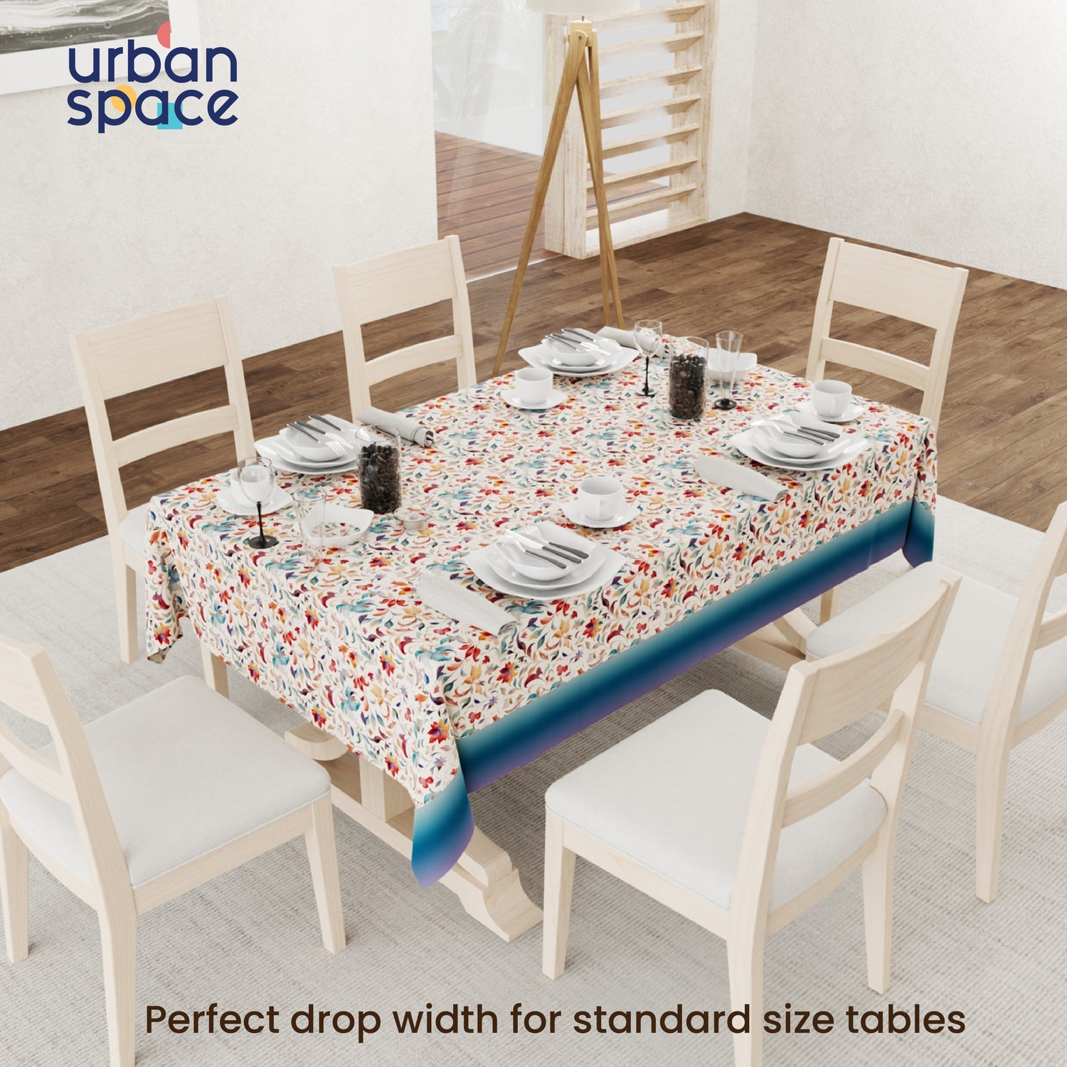 Digital Printed Table Cover - Water Resistant, Full Size Table Cloth - Skybloom Buttercream