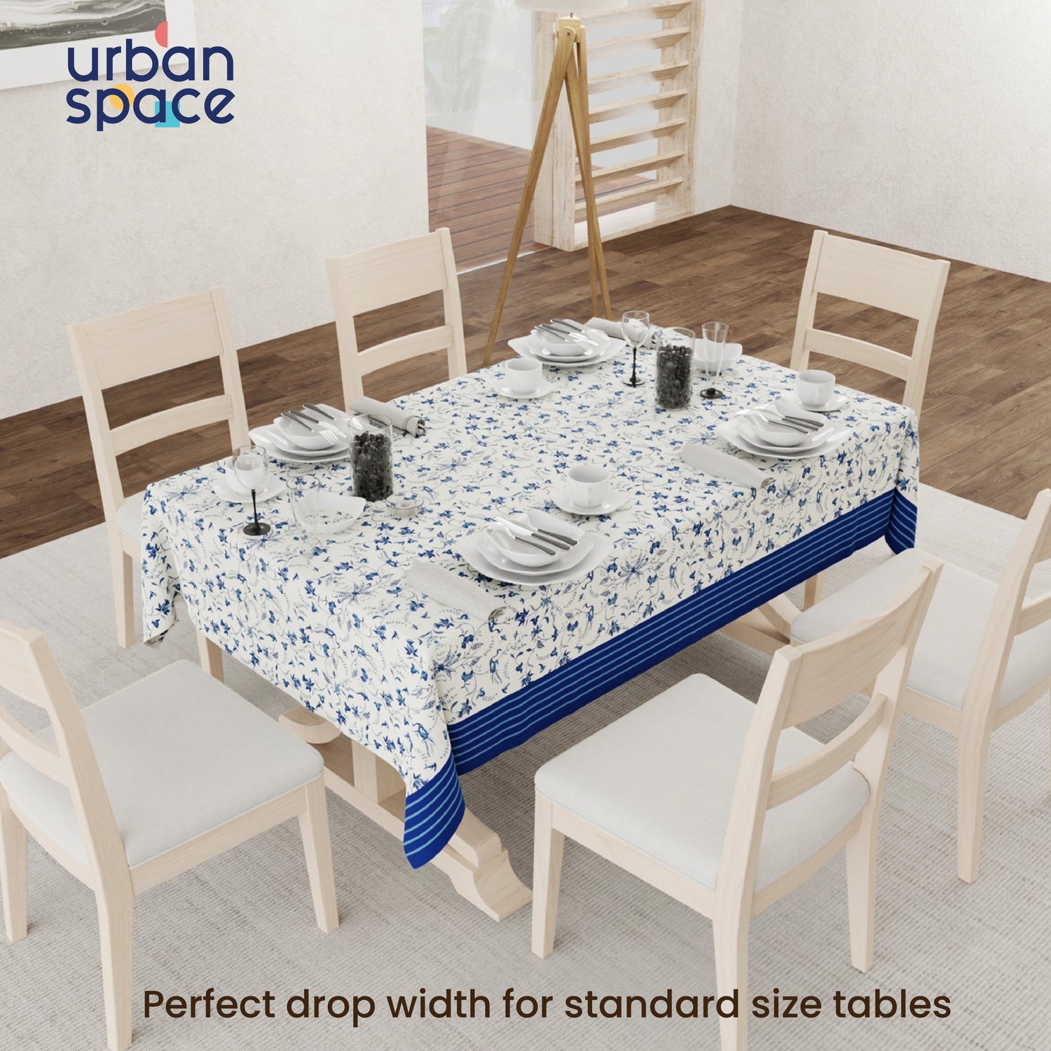 Digital Printed Table Cover - Water Resistant, Full Size Table Cloth - Melody Ivory