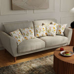 Cotton Cushion Covers, Throw pillow for couch - Cotton Coneflower - Yellow