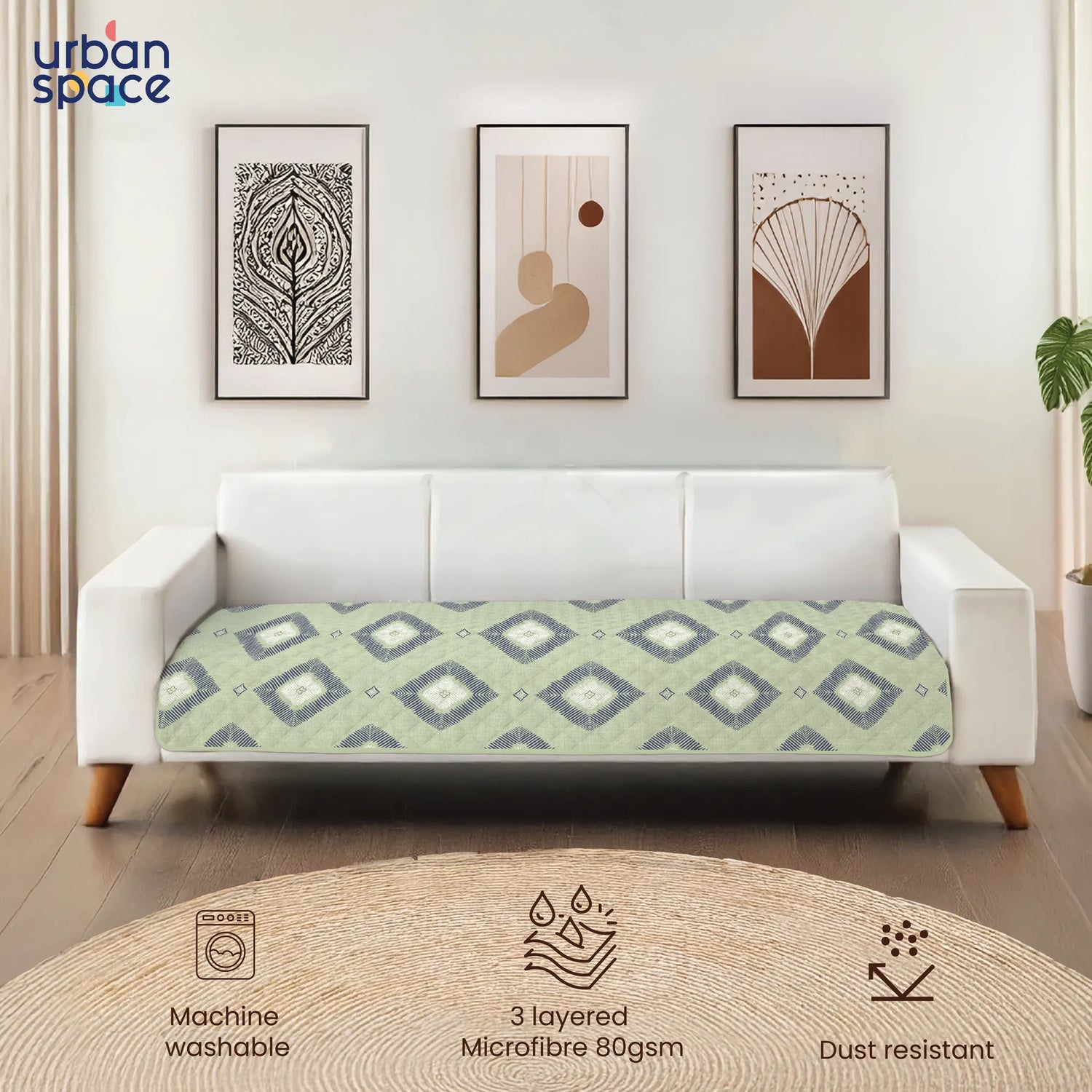 Anti Skid Quilted Sofa Mats, Starlight