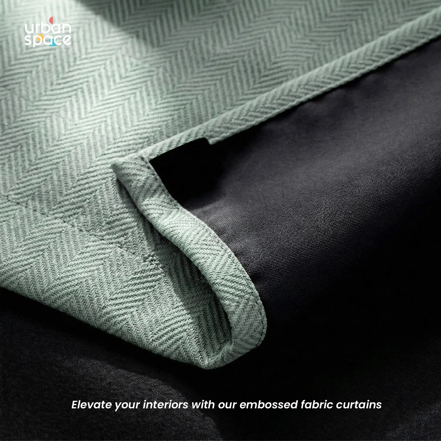 100% Blackout Curtains, 3D embossed door & window curtains, Pack of 2 - Drift Green