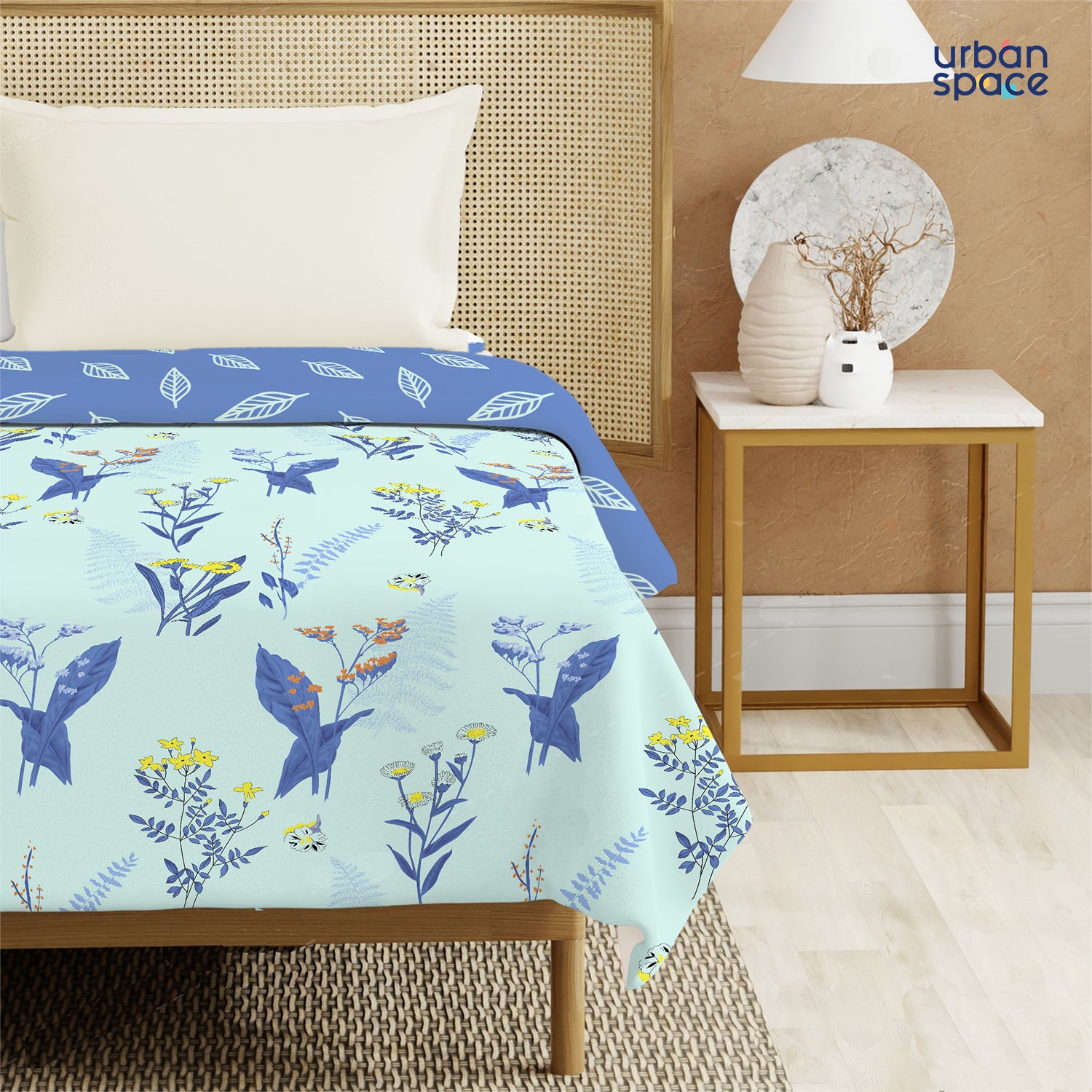 100% Malmal Cotton Blanket, Dohar, Quilt for AC and Light Winters - Whisper Mint Blue