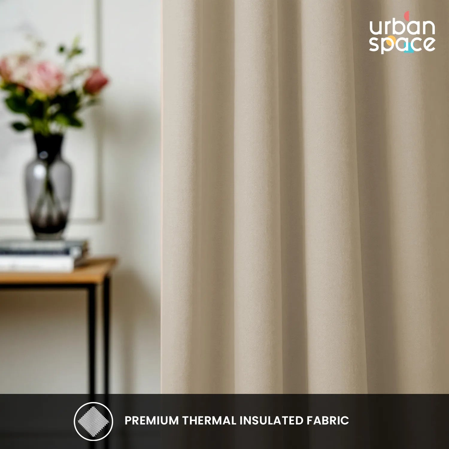 100% Blackout Curtains for Door and Window, Pack of 2 - Soft Beige