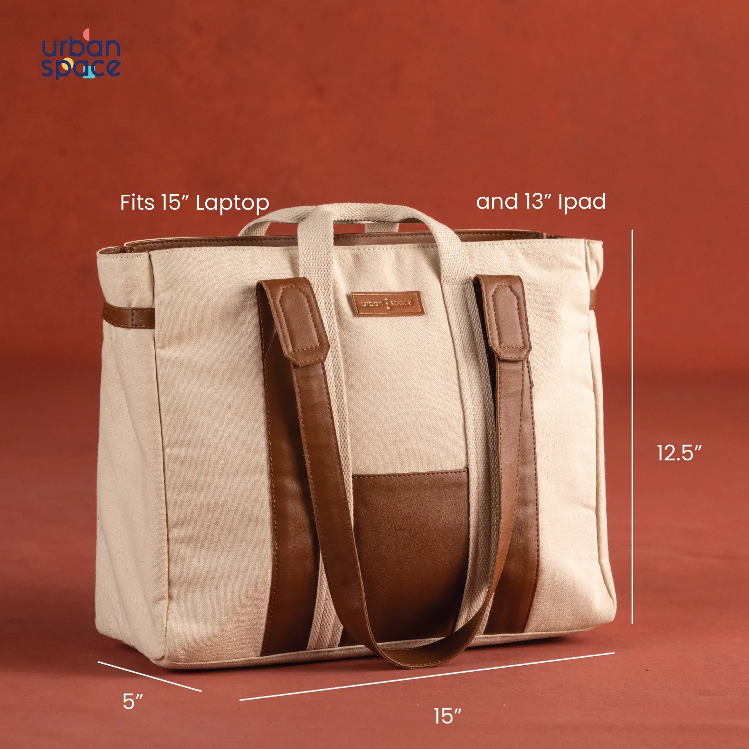 Sustainable Office Laptop Bag for her in Gift Box - Natural Beige