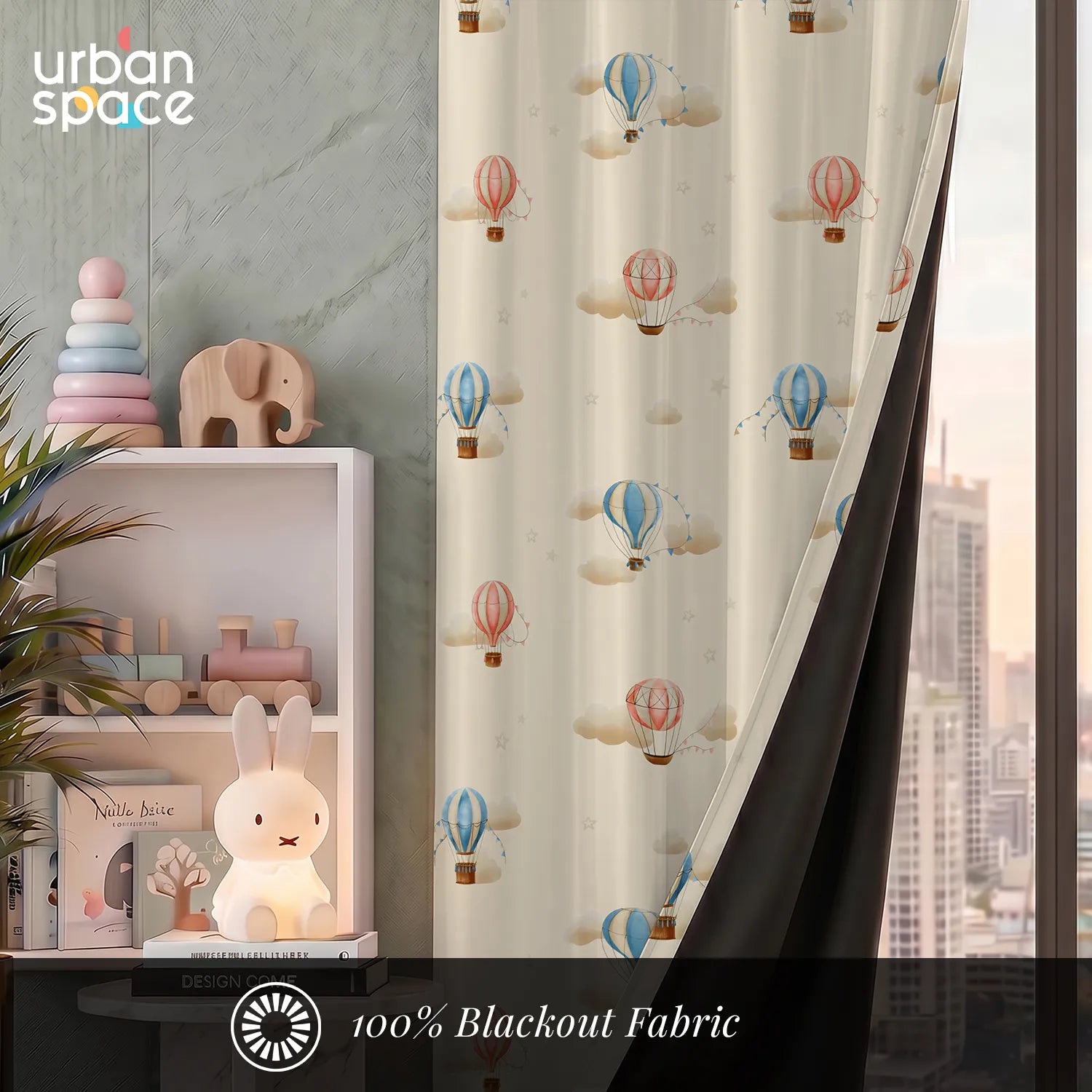 Digital Printed 100% Blackout Curtains, Pack of 1 Curtain - Cloud Voyage