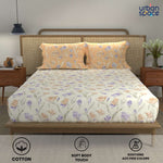 Divine - 100%  Cotton Double Bedsheet with 2 Pillow Covers - Autumn Peach