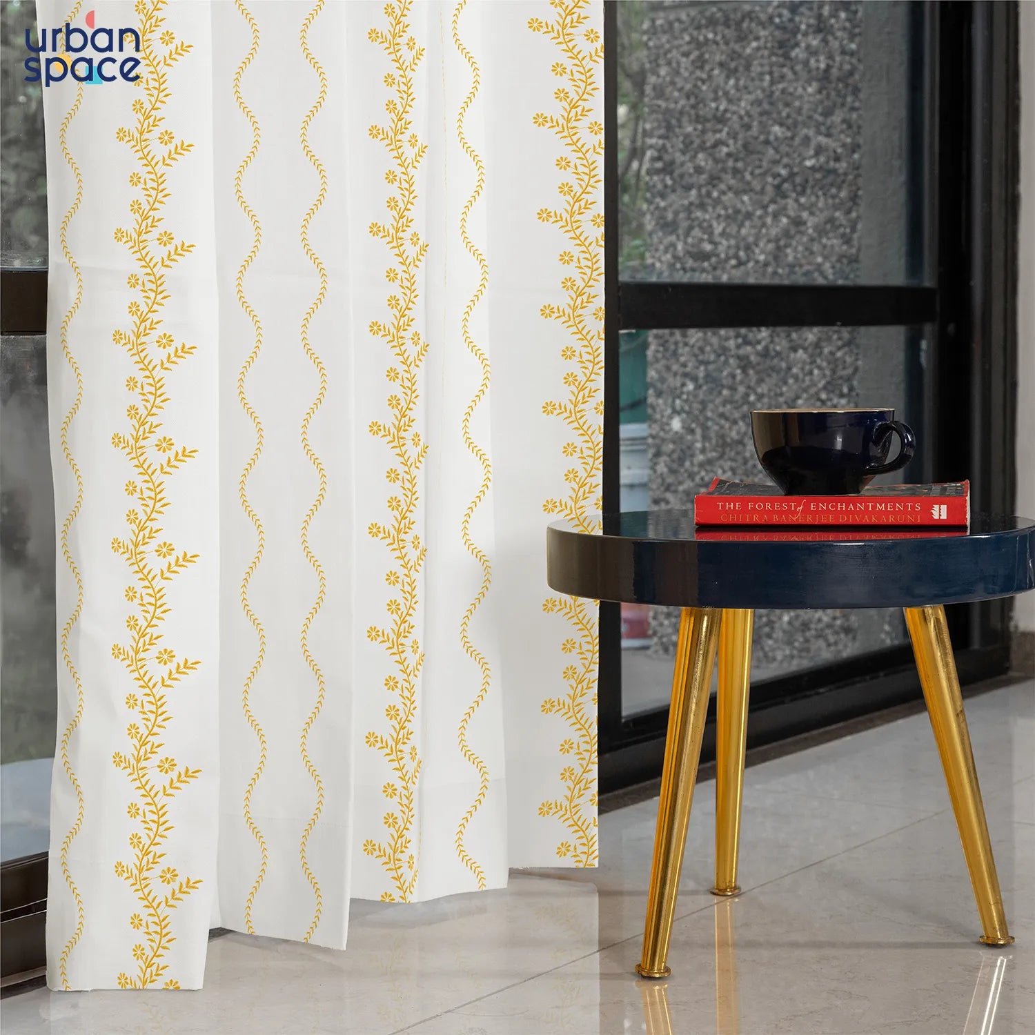 Solara White Cotton Embroidered Curtain – Pack of 1