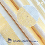 Aari Collection Embriodered Sheer Curtains, 35-40 % Light Filtering Curtains - Pack of 2 - Horizontal Weaves Yellow