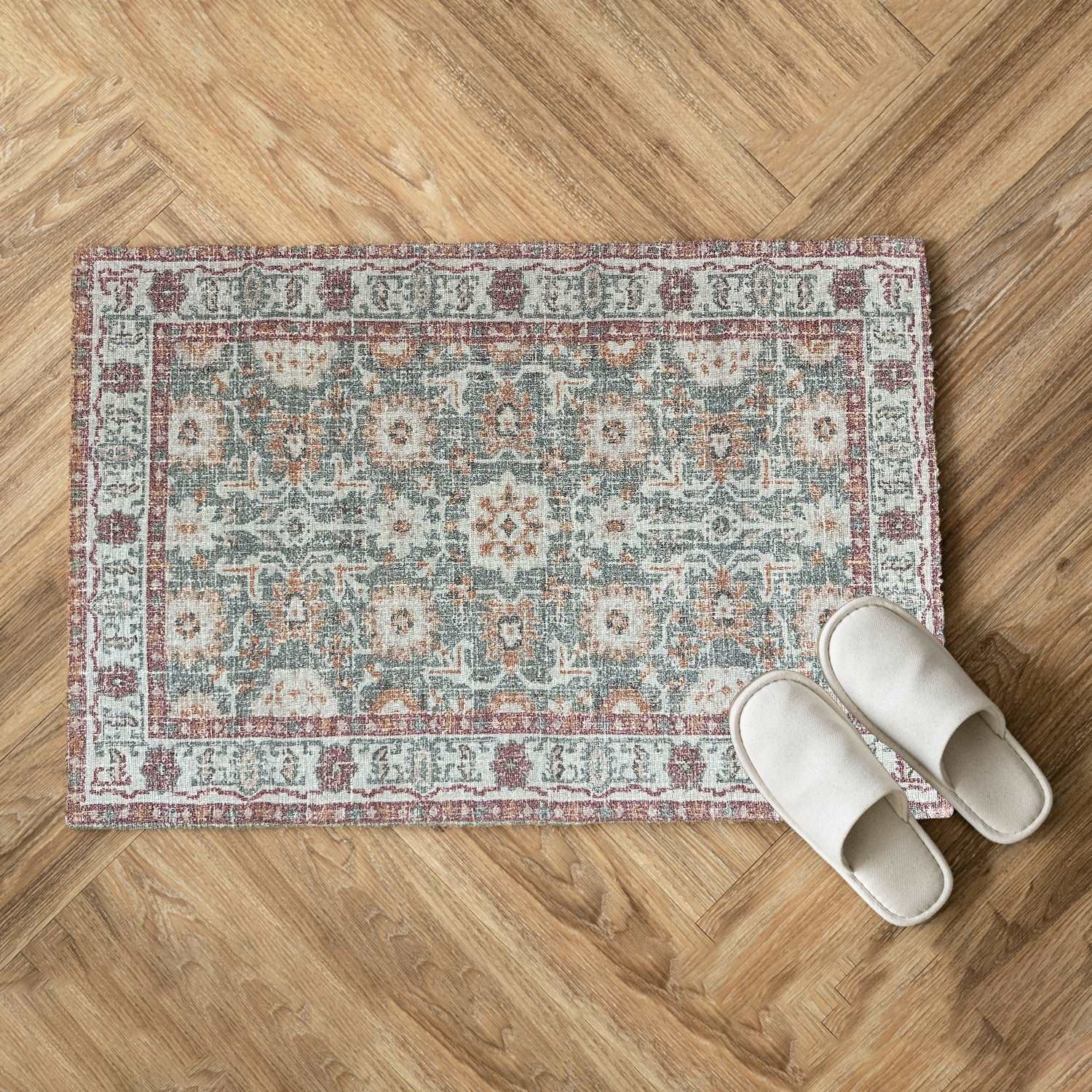 Digital Printed Premium Chenille Floor Carpet Mat, Super Soft Rug with Anti-Skid Backing, Modern Distressed Design - ACR002