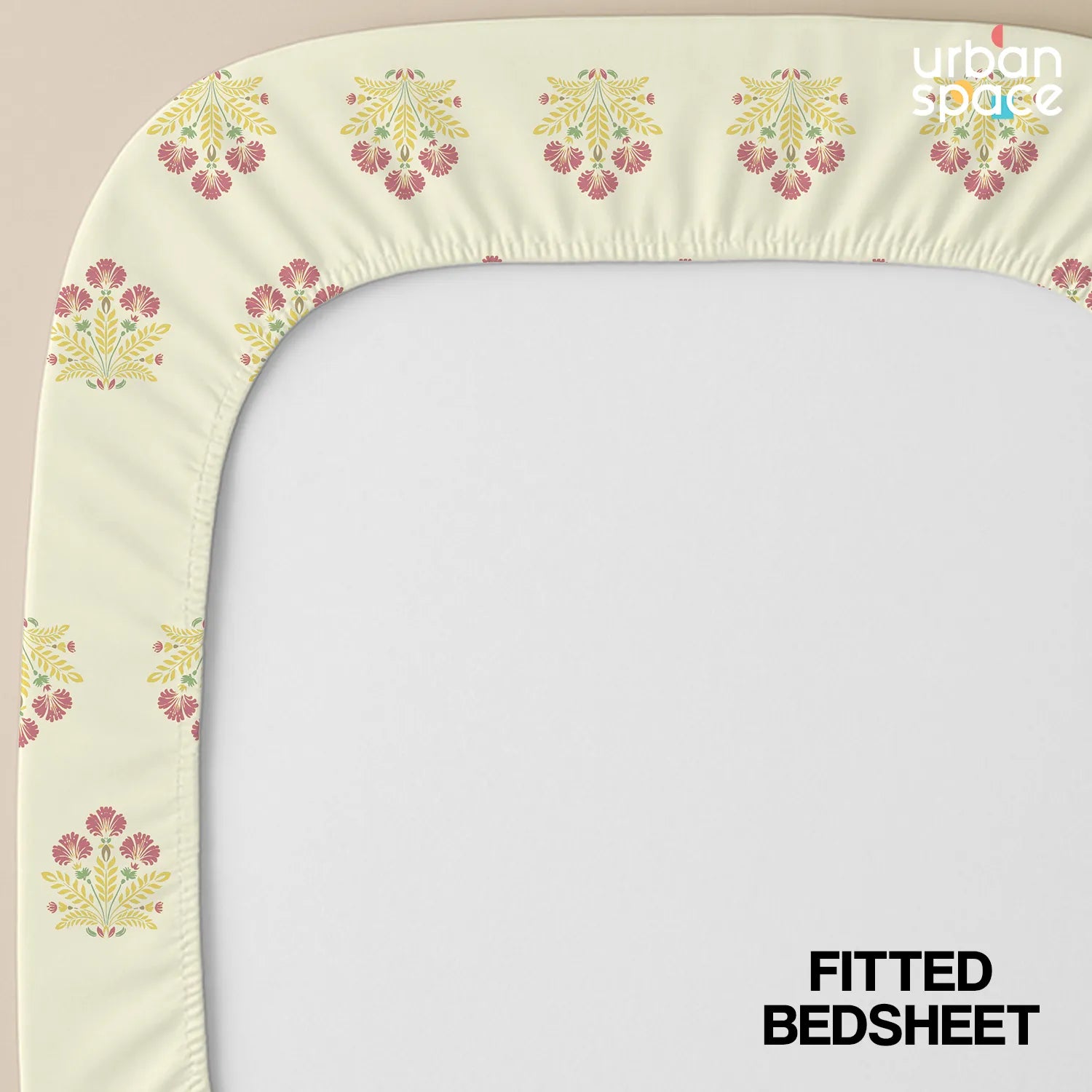 Fitted King Size Cotton Bedsheet - Malhaar Mustard Yellow