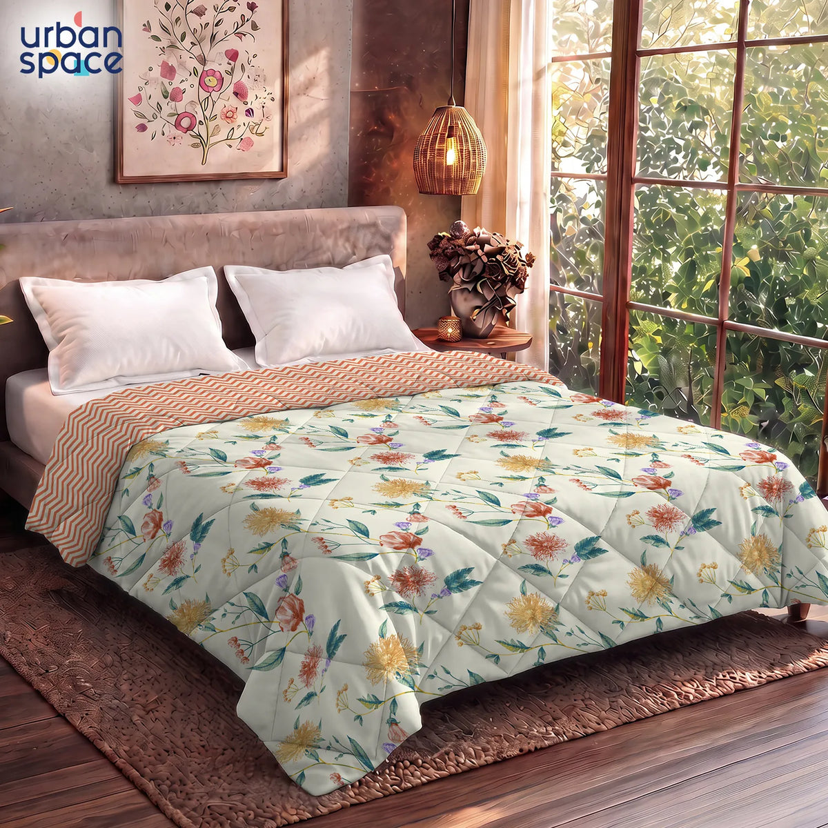 Microfiber 120 GSM All Season AC Blanket / Dohar for bedroom - Petal Pop