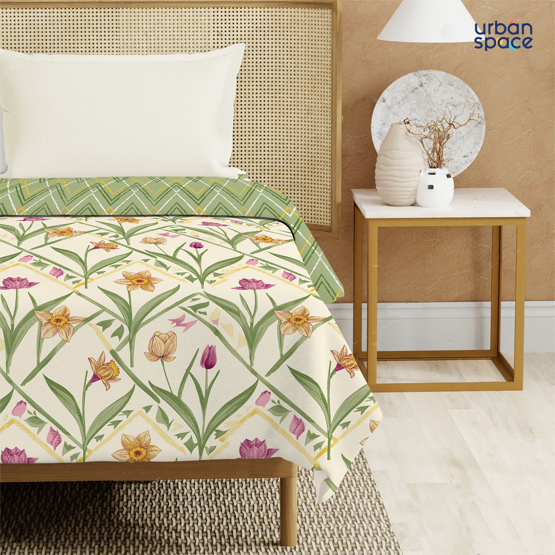 100% Malmal Cotton Blanket, Dohar, Quilt for AC and Light Winters - Spring Sage