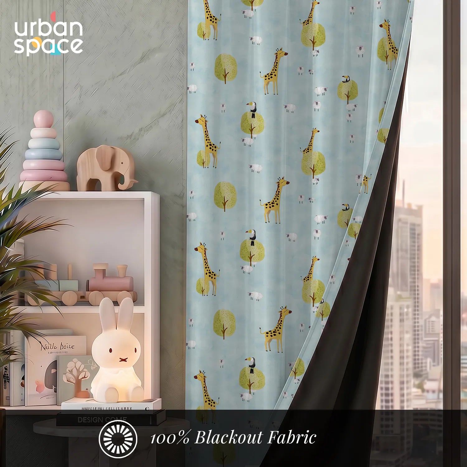 Digital Printed 100% Blackout Curtains, Pack of 1 Curtain - Forest Friends