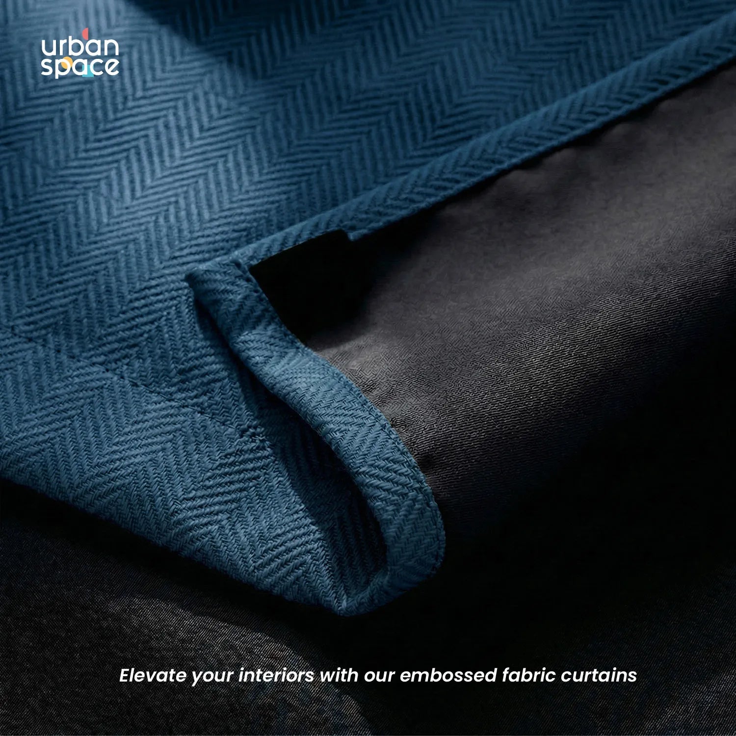 100% Blackout Curtains, 3D embossed door & window curtains, Pack of 2 - Drift Navy