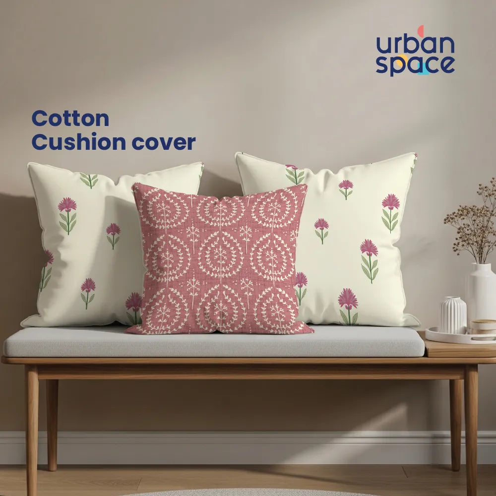 Cotton Cushion Covers, Throw Pillow for Couch - Aster & Canopy Clay Pink