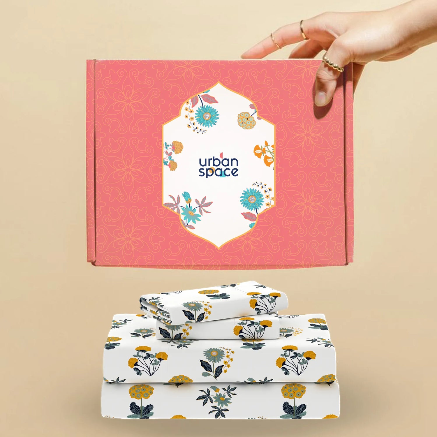 200 TC 100% Cotton Bedsheet Set in Gift Box - Radiance White