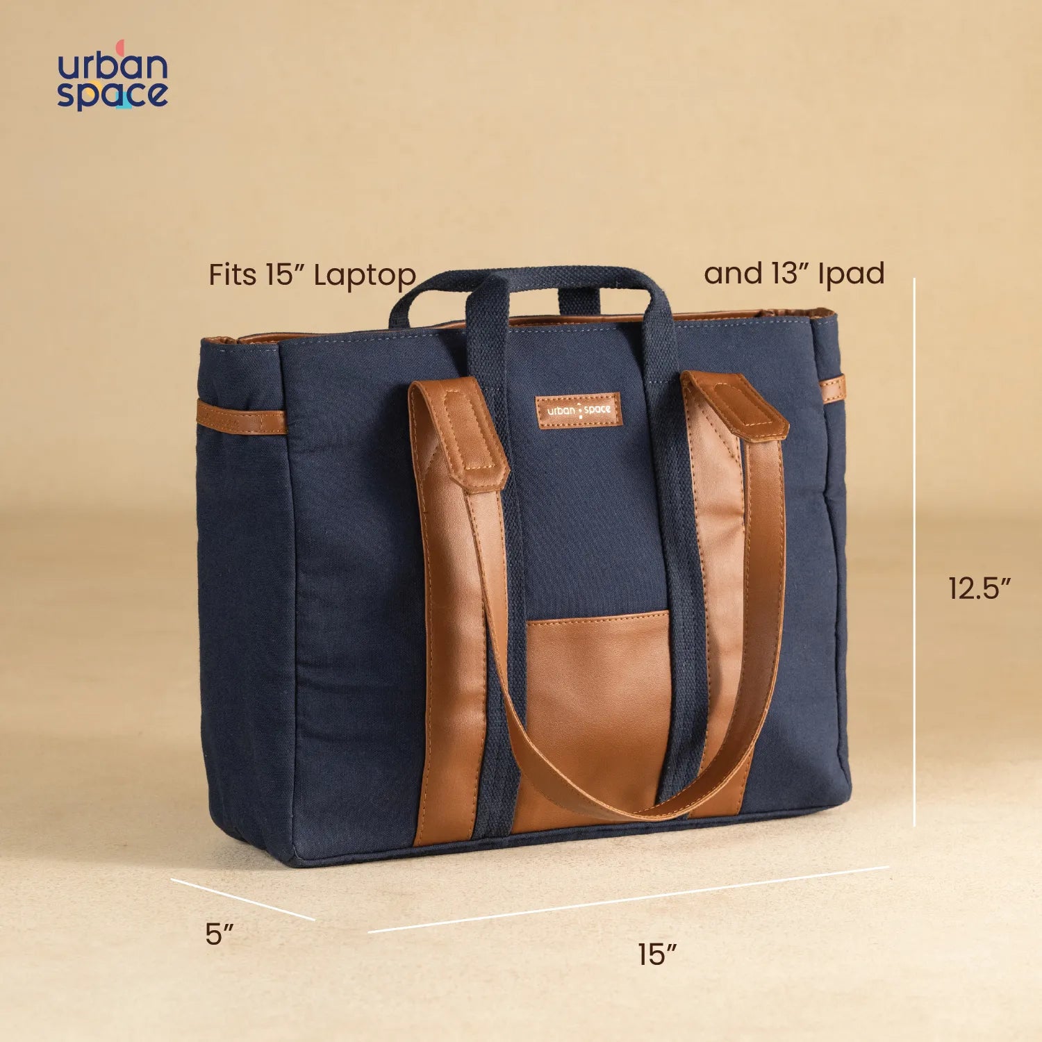 Sustainable Office Laptop Bag for her in Gift Box - Navy Blue