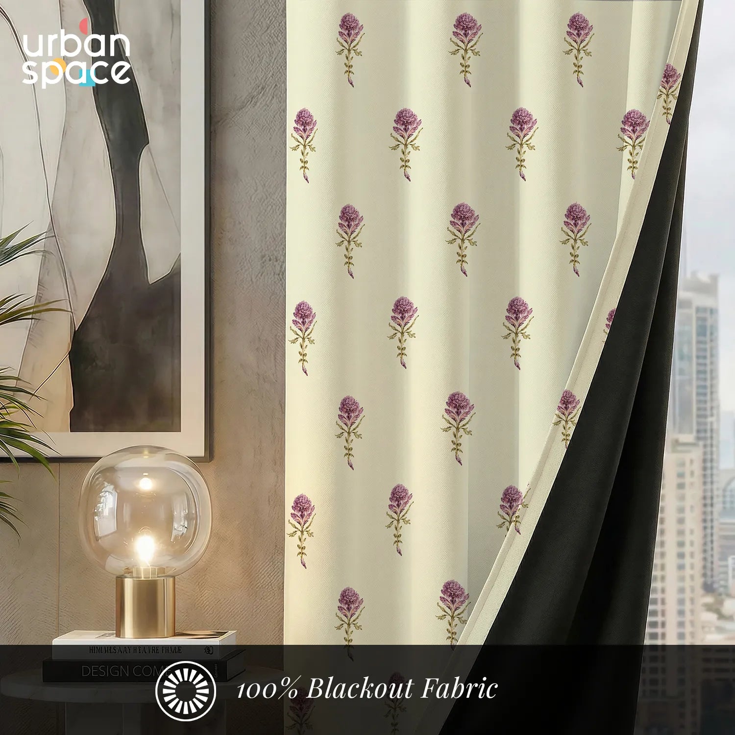 Digital Printed 100% Blackout Curtains, Pack of 2 Curtains -  Moonstem