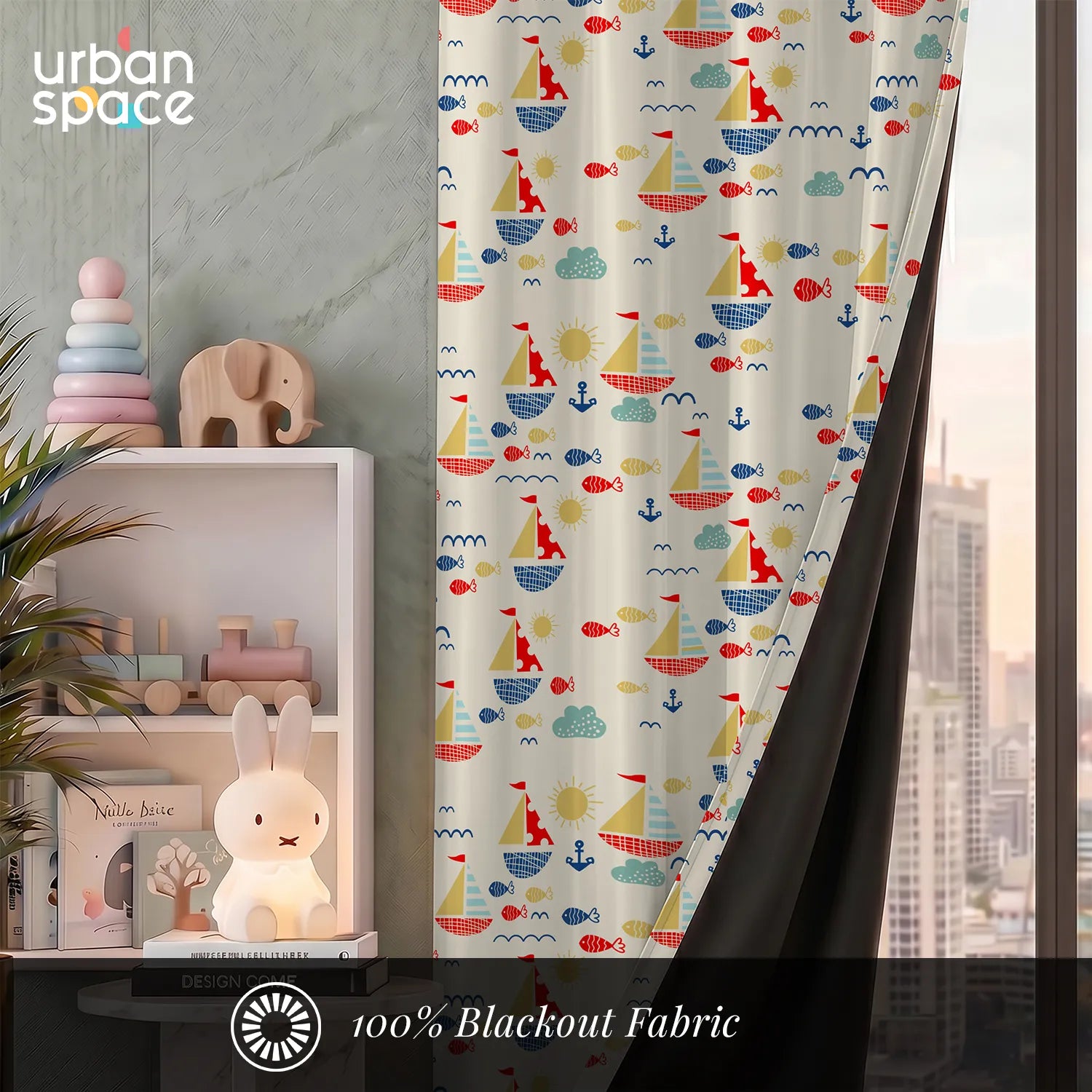 Luxurious Room Darkening Curtains, Semi Blackout kids room Curtain - Nemo, Pack of 1 Curtain
