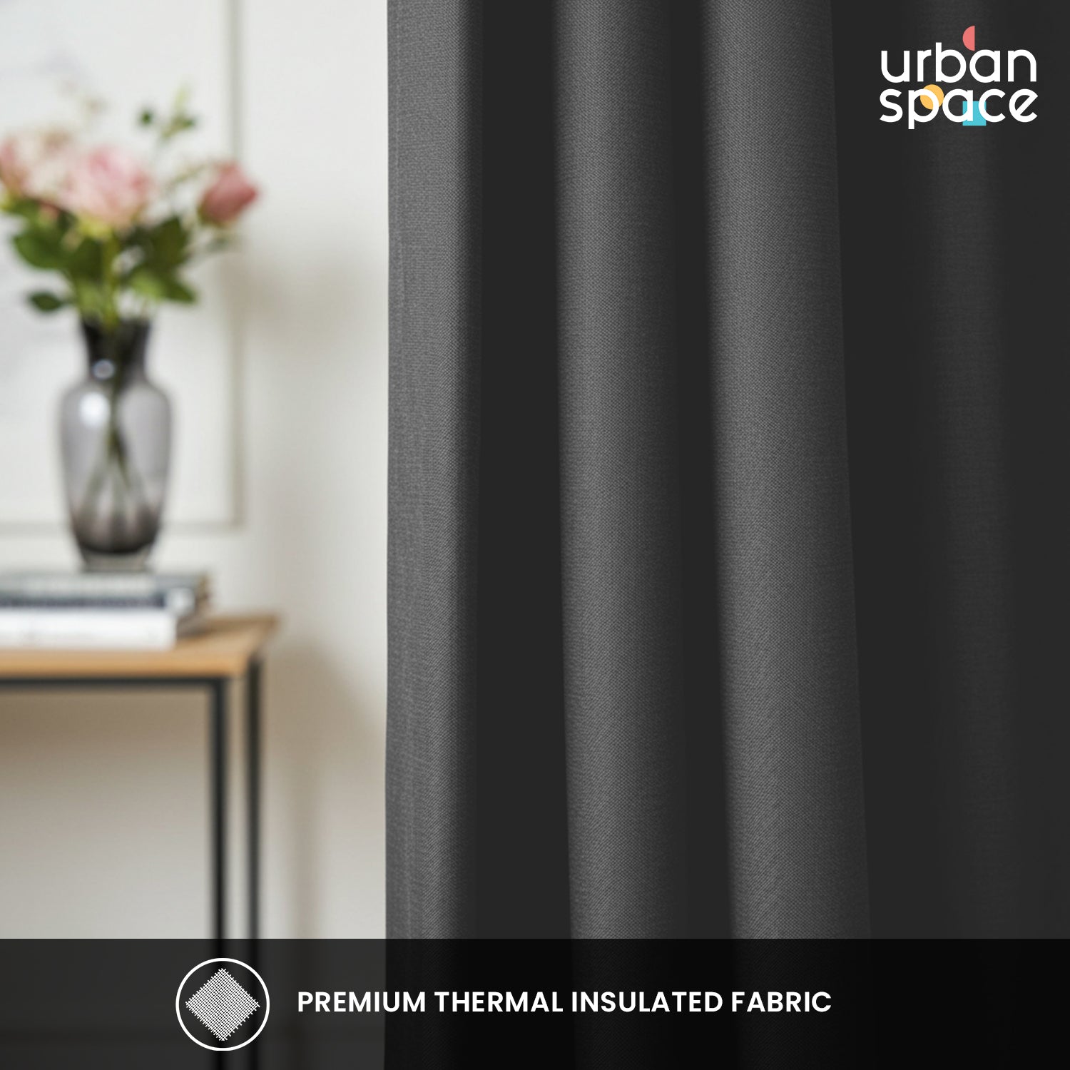 100% Blackout Curtains for Door and Window, Pack of 2 - Soft Grey