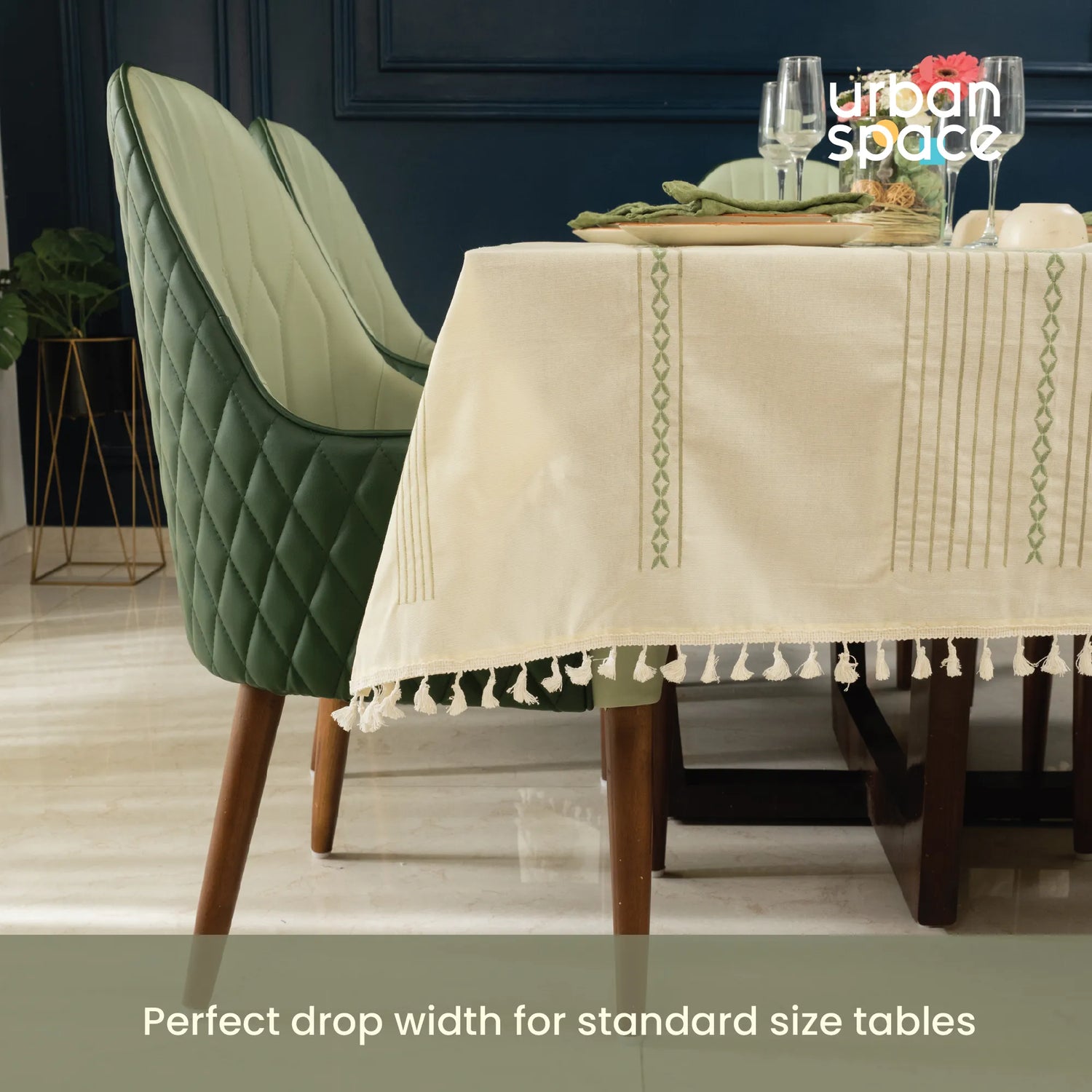 Embroidered Cotton Dining Table, 4 & 6 Seater Table Covers - Jhaalar