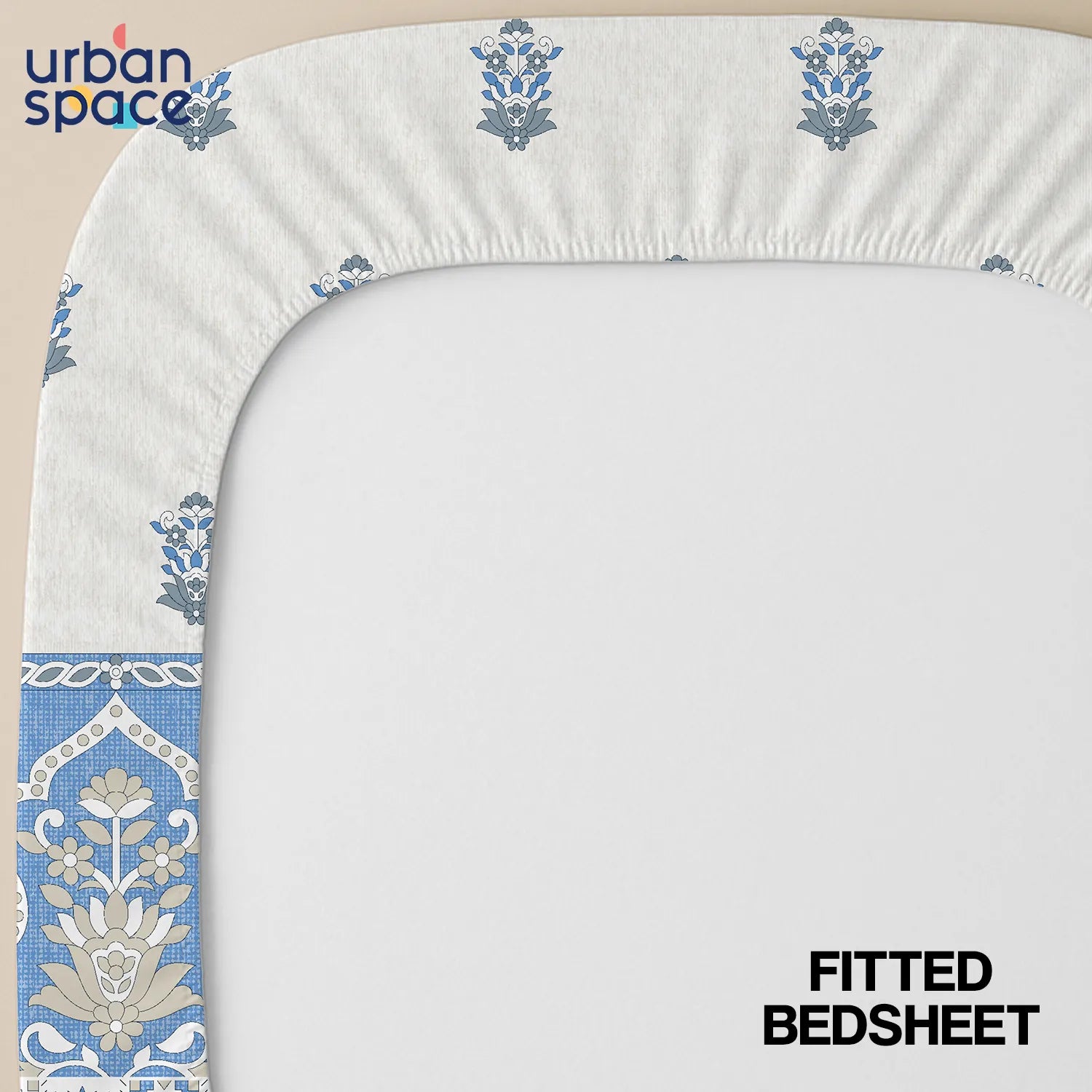 Fitted King Size Cotton Bedsheet - Palace Blue
