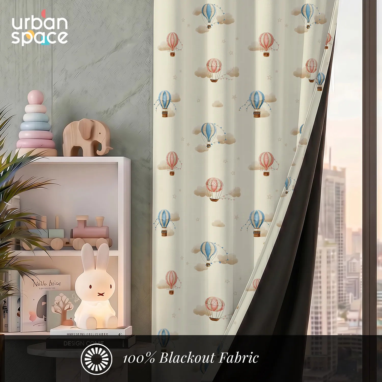 Digital Printed 100% Blackout Curtains, Pack of 1 Curtain - Cloud Voyage