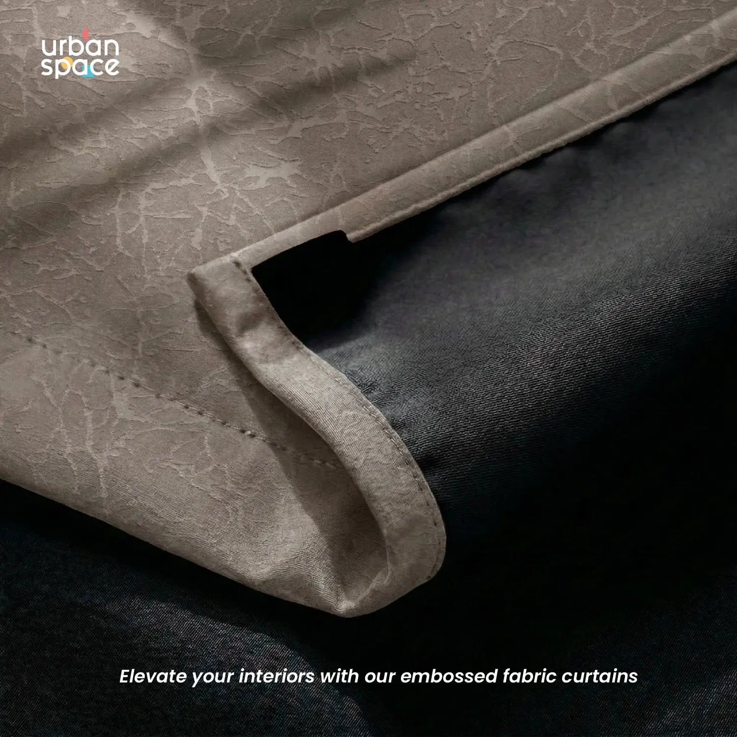 100% Blackout Curtains, 3D embossed door & window curtains, Pack of 2 - Earth Brown