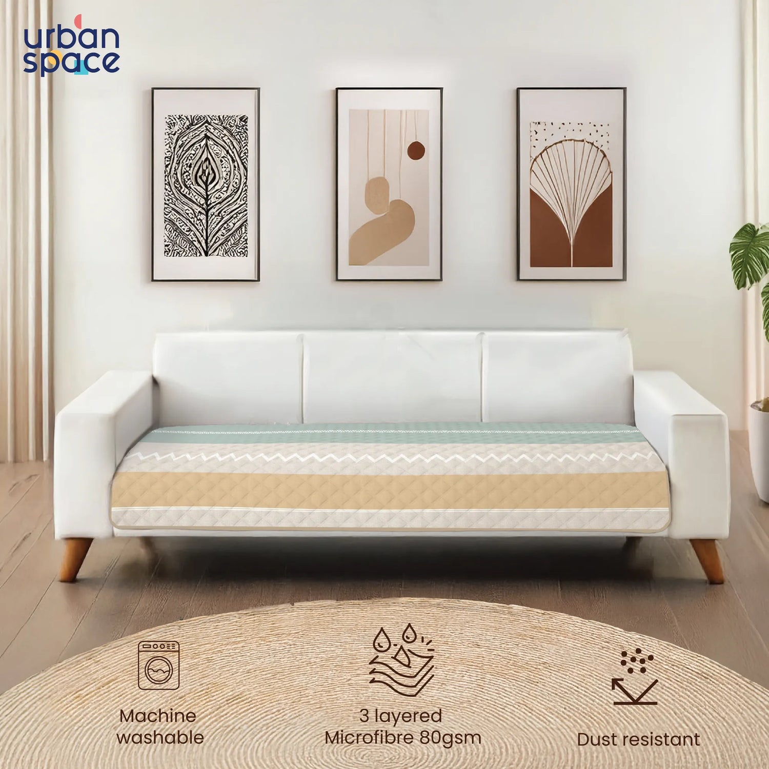 Anti Skid Quilted Sofa Mats, River Bands