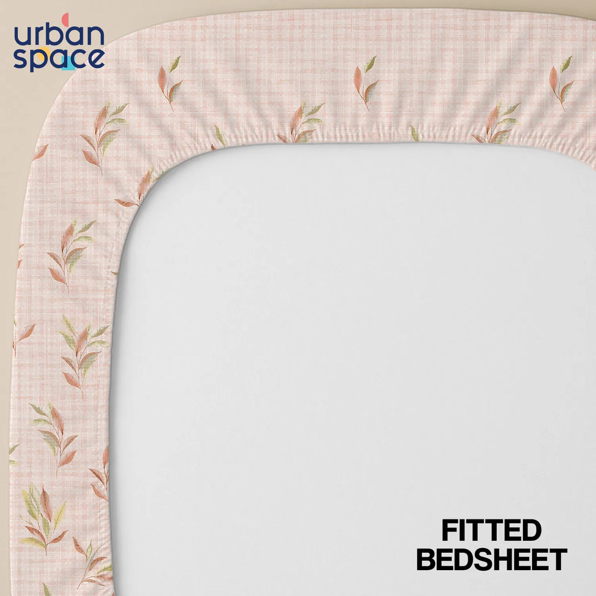 Fitted King Size 300TC Cotton Percale Bedsheet - Balcony Peach