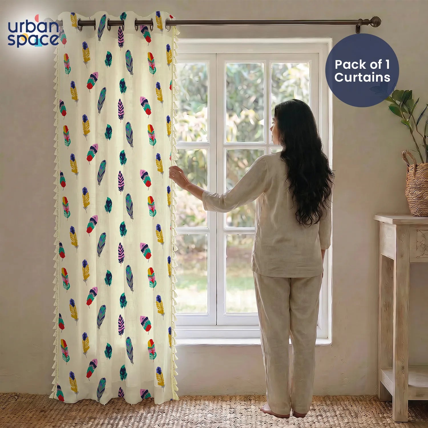 Bohemian 100% Cotton Curtains, Pack of 1 Curtain - Dream catcher