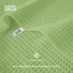 Premium 100% Cotton Waffle Bath Towel Set of 6, 2 Bath towels, 2 Hand towels, 2 Face Towels, Sage Green & Beige