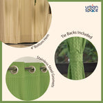 100% Cotton Waffle weave Curtains Combo, Set of 3 curtains, 60-65% Room Darkening Curtain - Sage Green & Beige