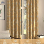 Blackout Curtains, Digital Printed Curtains, Pack of 2 Curtains - Imperial Mustard