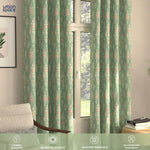 Blackout Curtains, Digital Printed Curtains, Pack of 2 Curtains - Imperial Sage Green