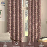 Blackout Curtains, Digital Printed Curtains, Pack of 2 Curtains - Mystic wine