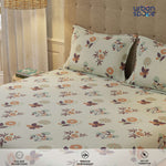 Serene 200 TC 100% Cotton Bedsheet with Pillow Covers - Radiance Grey