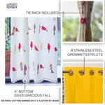 Cotton Curtains Combo, Set of 4 curtains, 60-65% Room Darkening Curtain - Humming Bird Red & Aura Yellow image