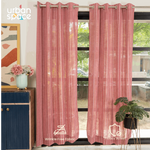 Aari Collection Embriodered Sheer Curtains, 40-50 % Light Filtering Curtains - Pack of 2 - Vertical Weaves Berry
