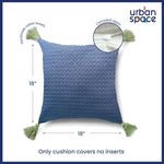 Waffle Cotton Cushion Cover, for Sofa, Bedroom, Living Room - Set of 2 - Waffle Navy