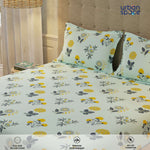 Serene 200 TC 100% Cotton Bedsheet with Pillow Covers - Radiance Sky Blue