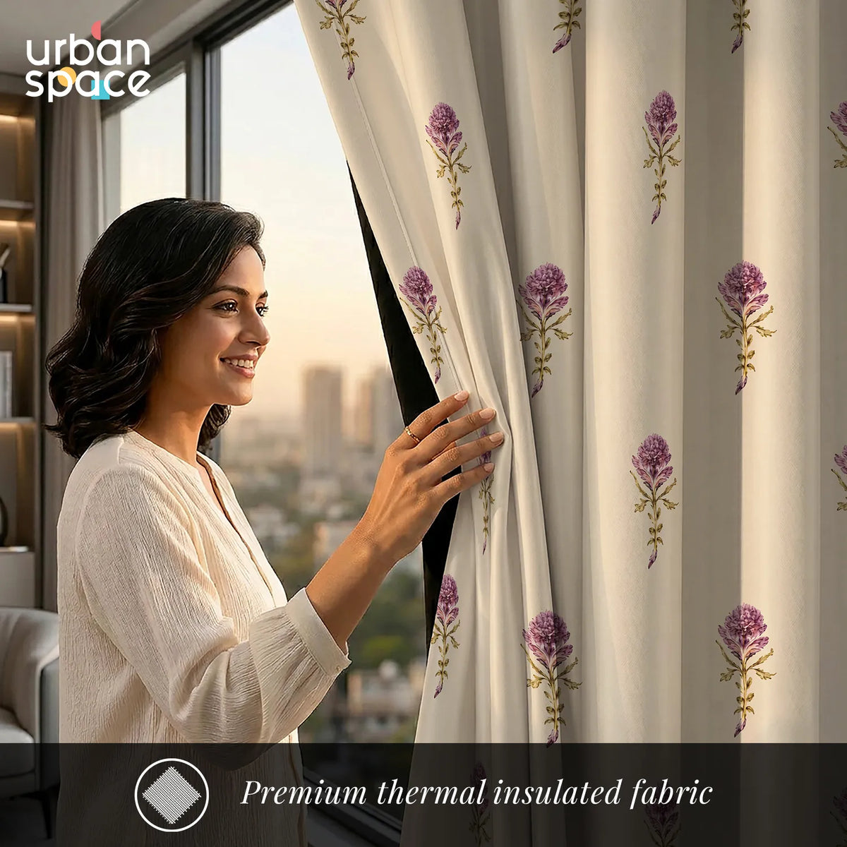 Digital Printed 100% Blackout Curtains, Pack of 2 Curtains -  Moonstem