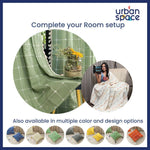 Embroidered Cotton Cushion Cover, for Sofa, Bedroom, Living Room - Set of 2 - Aura Checks Green