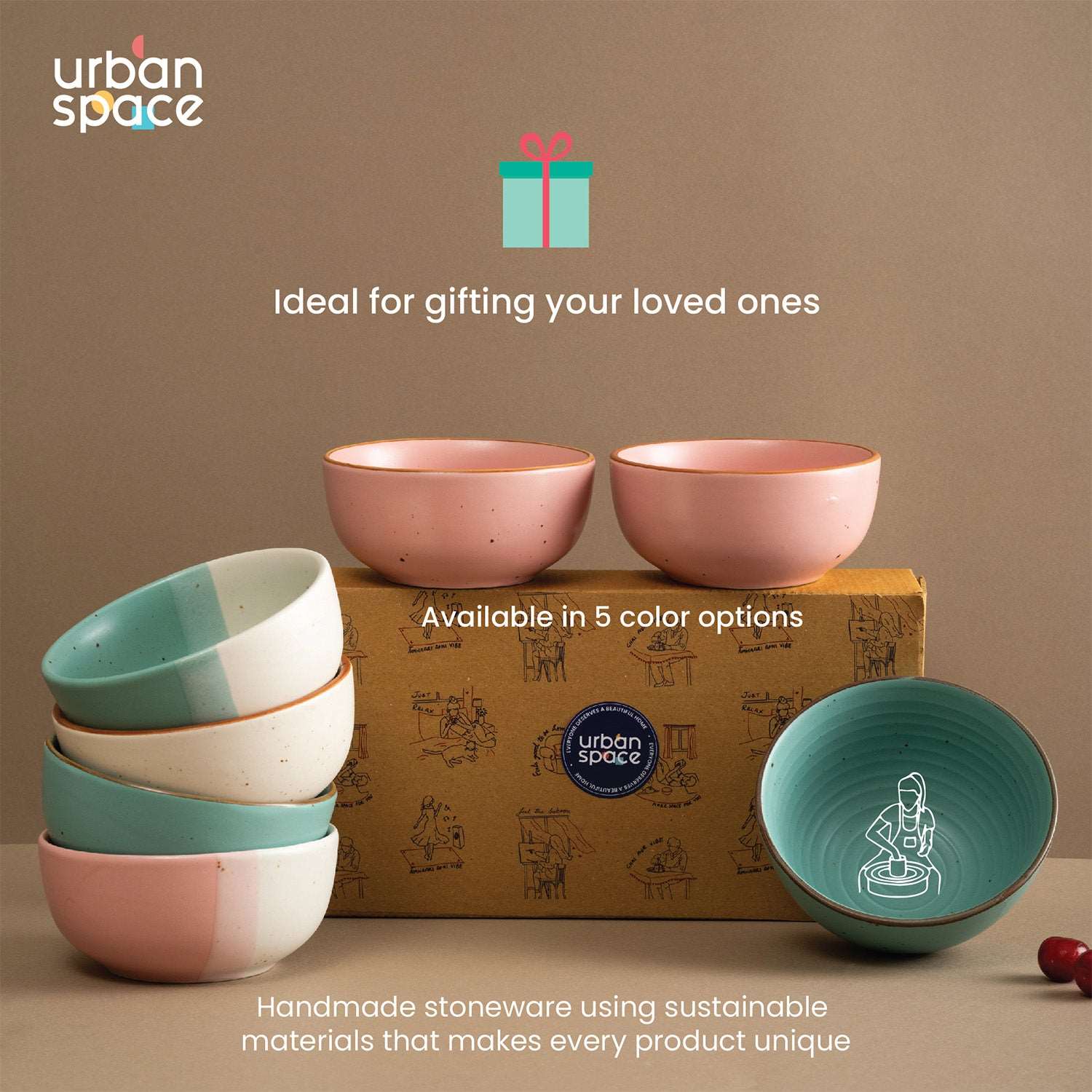 Handmade Ceramic Snack Bowls, Ramen Soup bowls, Serving Bowls, Set of 2, Ocean Green Pearl