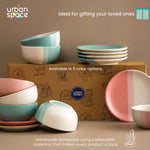 Handmade Ceramic Dinner Set for 2, set of 2 Dinner plates and 4 katoris, Set of 6, Pink Pearl