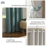 Blackout Curtains, Digital Printed Curtains, Pack of 2 Curtains - Sea Mist Turquoise